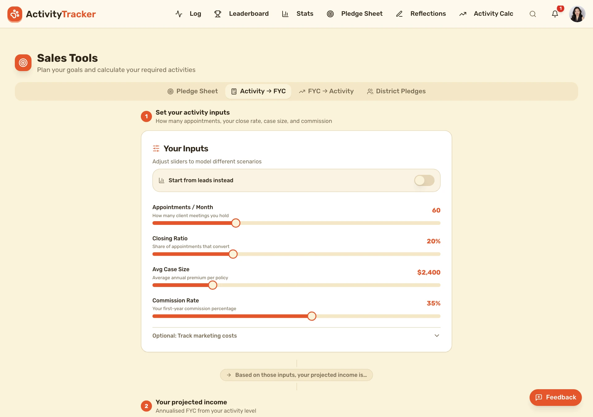 Sales tools / funnel
